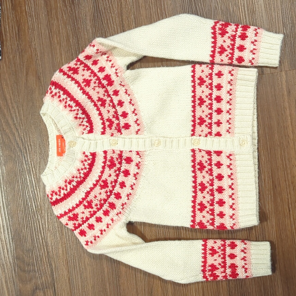 Nordic Style Button up Heart Sweater